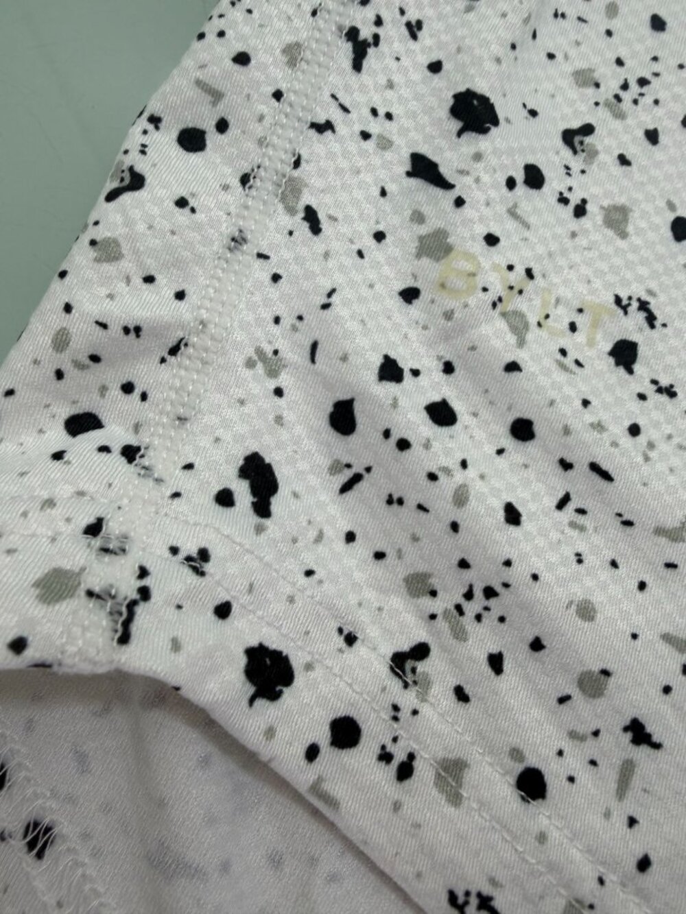 BYLT Premium Basics Men Performance Polo Shirt Mens XL White Black Splatter Golf - Picture 7 of 10